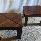 Triangular solid wood coffee table