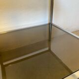 Square coffee table, chrome and smoked glass, 1970s
