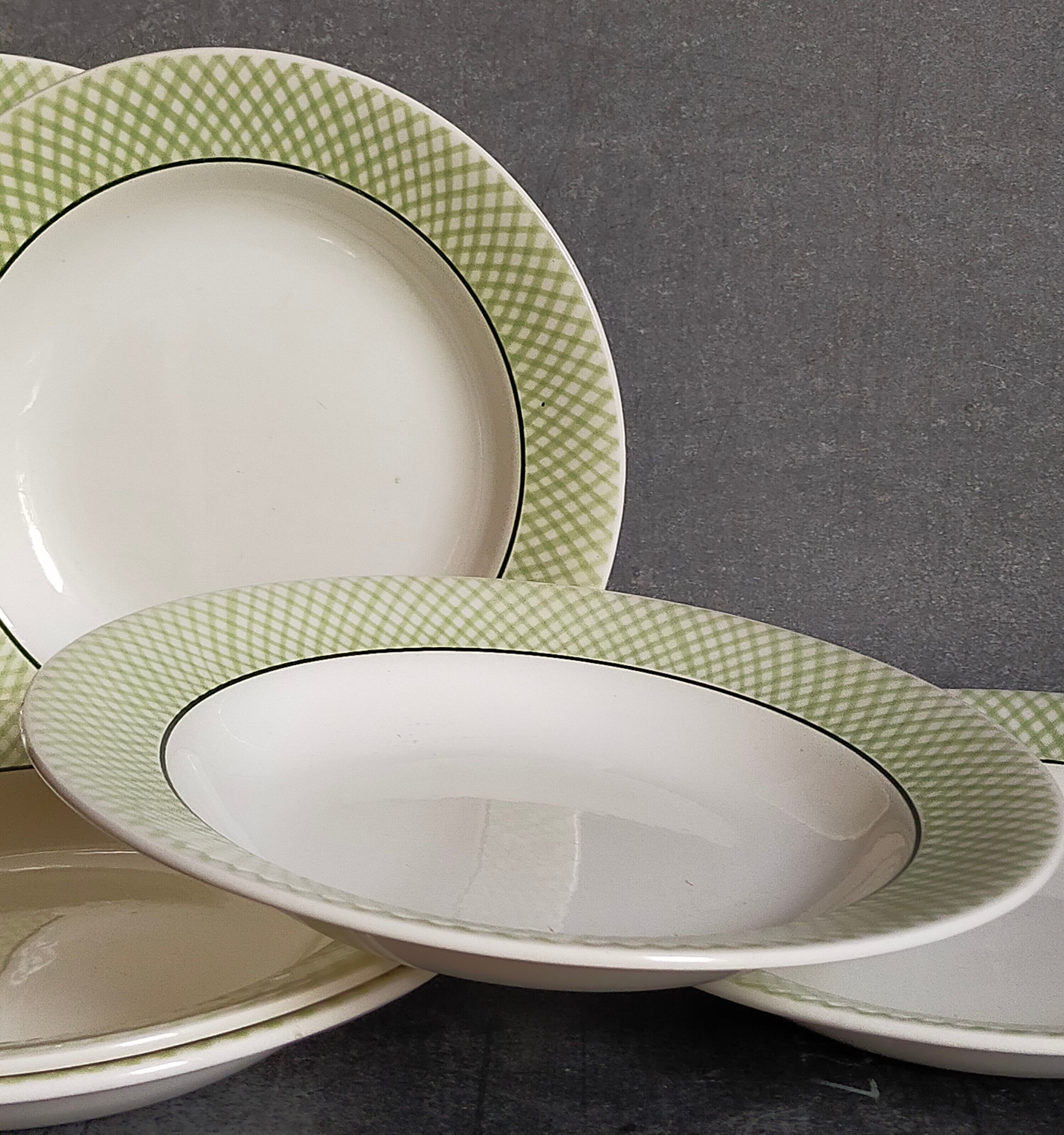 Six assiettes faïence de salins service "iseran" années 50