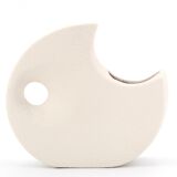 White ceramic foam Sgrafo vase by Peter Muller, 60s
