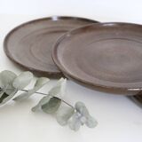 Flat plates x3, artisanal pottery, France