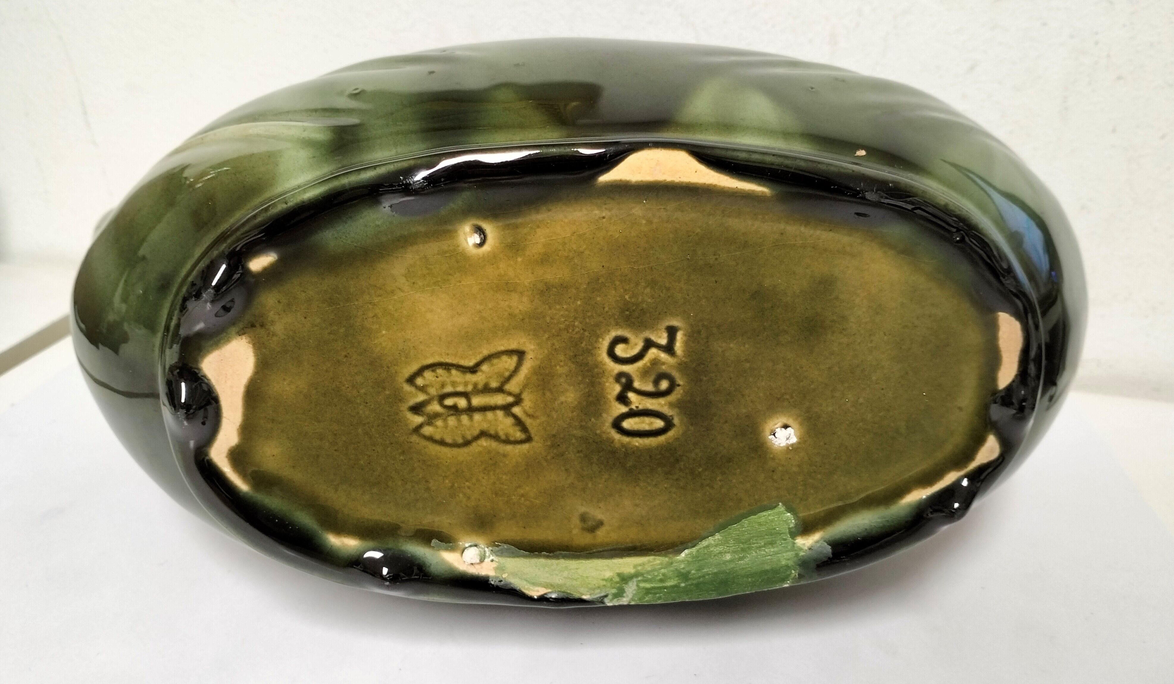 Old art nouveau earthenware planter