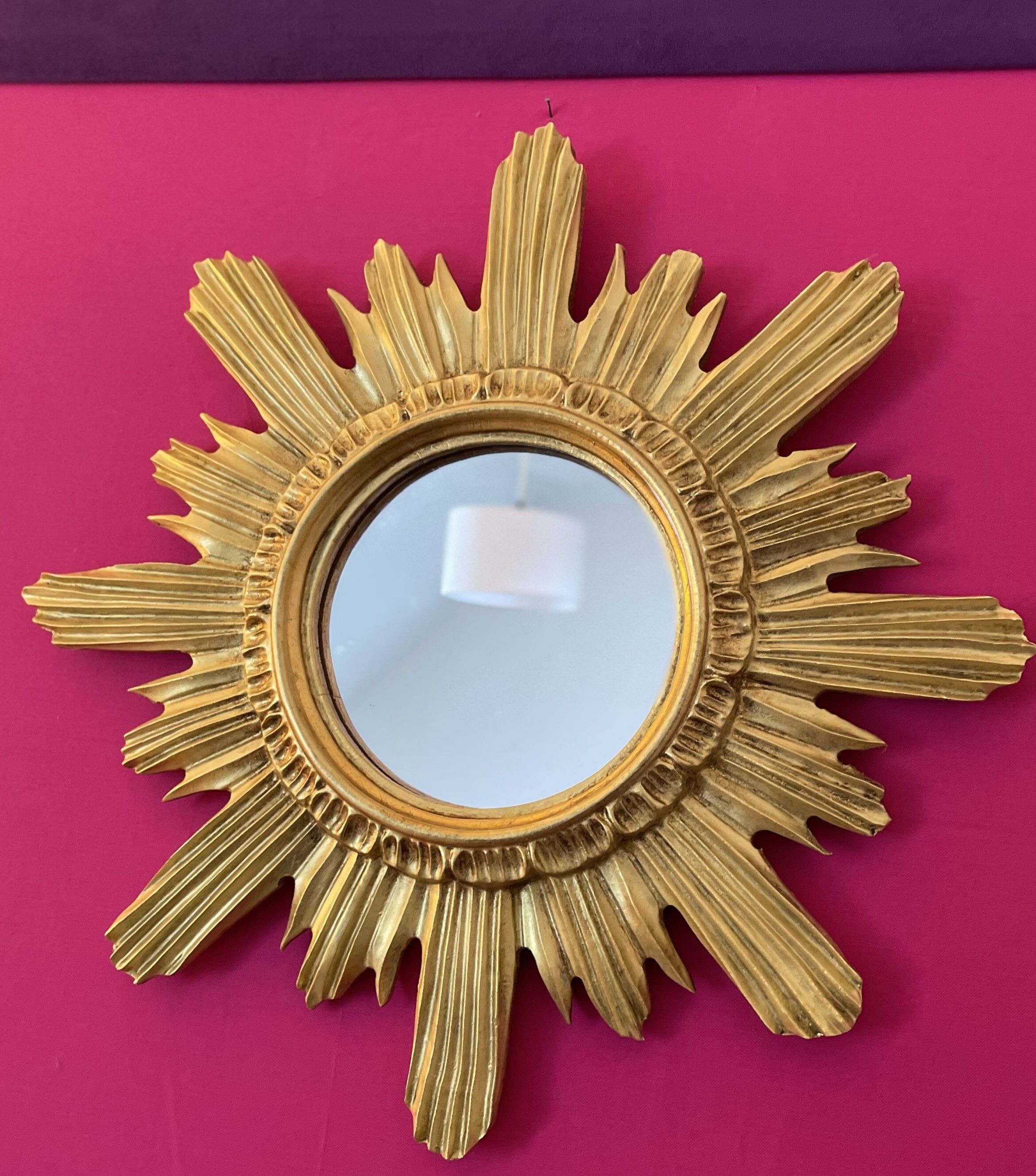 Mirror sun gilded wood 44 cm, 1960