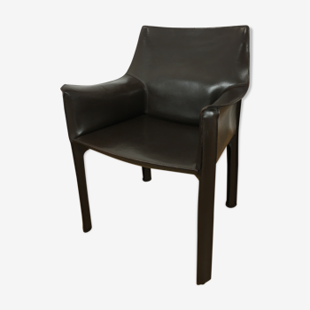 Fauteuil cuir Mario Bellini pour Cassina, modèle CAB 413