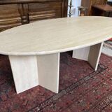 oval travertine table from the 70s