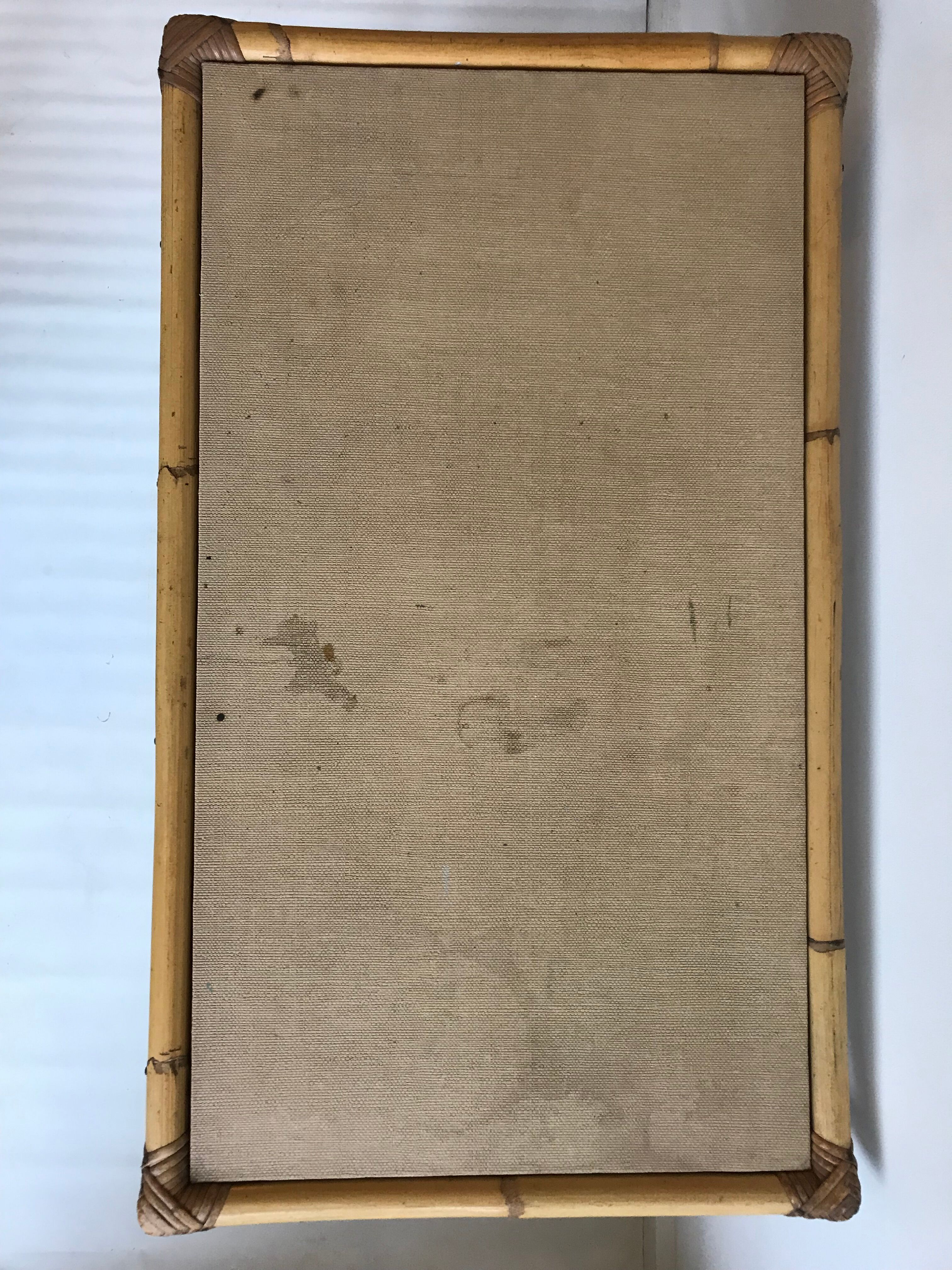 Desk in rattan and wicker