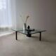 Metaform KW1 coffee table Hank Kwint 1980s glass black metal