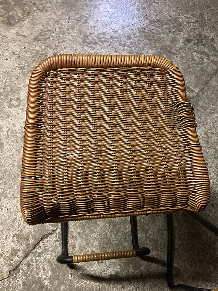 Pair of vintage Louis Sognot bar stools 1950