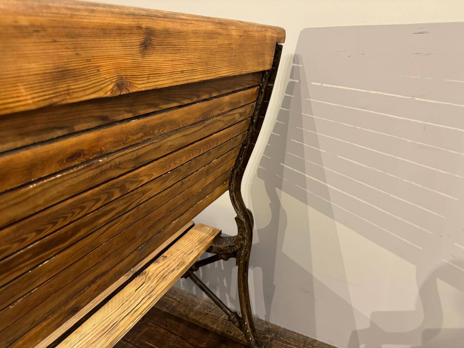 Industrial style metal and wood bench