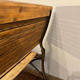 Industrial style metal and wood bench