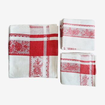 Damask linen tablecloth and napkins