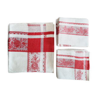 Damask linen tablecloth and napkins