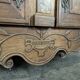 Louis XV-style buffet in walnut and burl with openwork fittings.