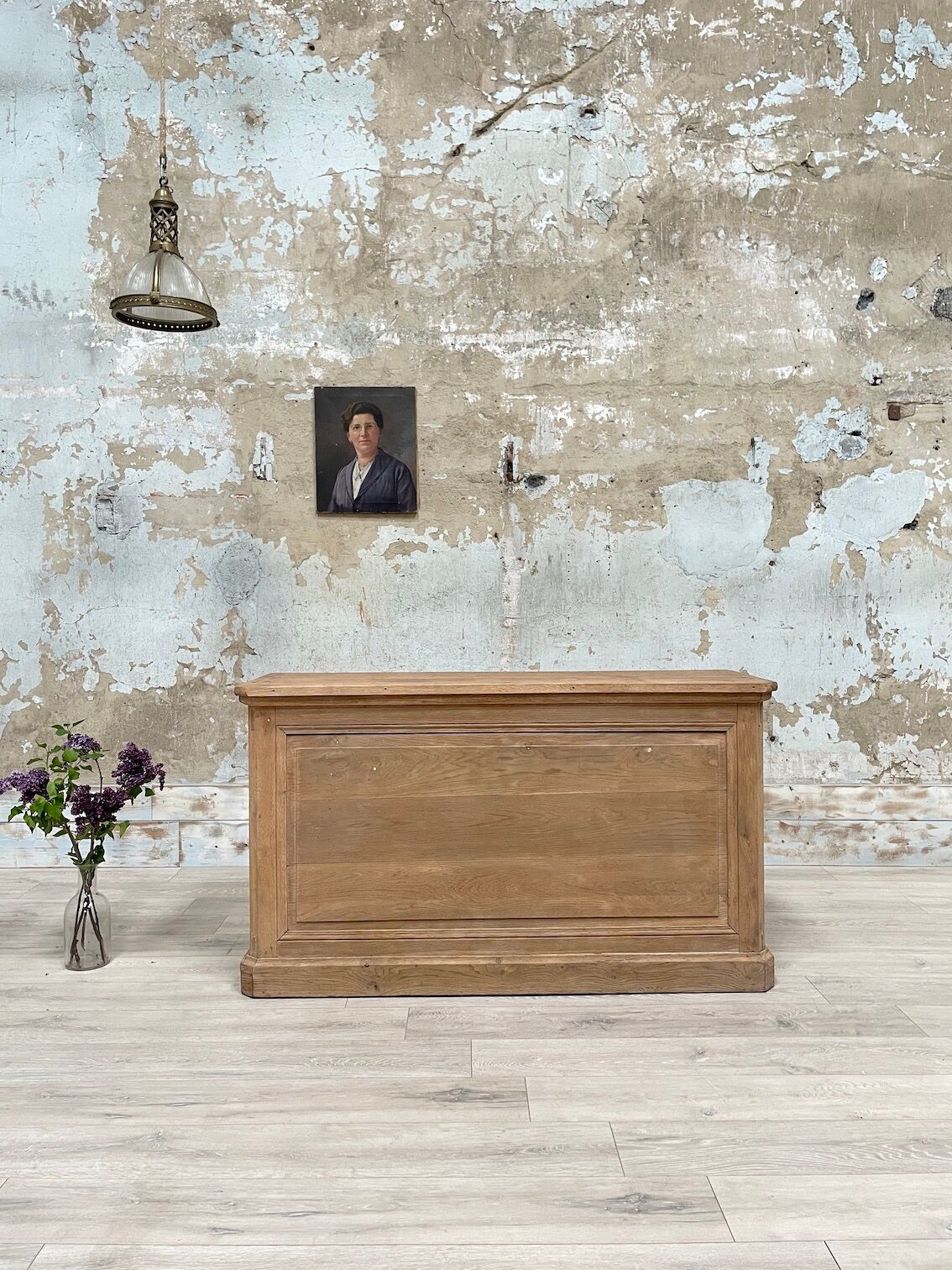 Bank store counter with drawers, circa 1900.