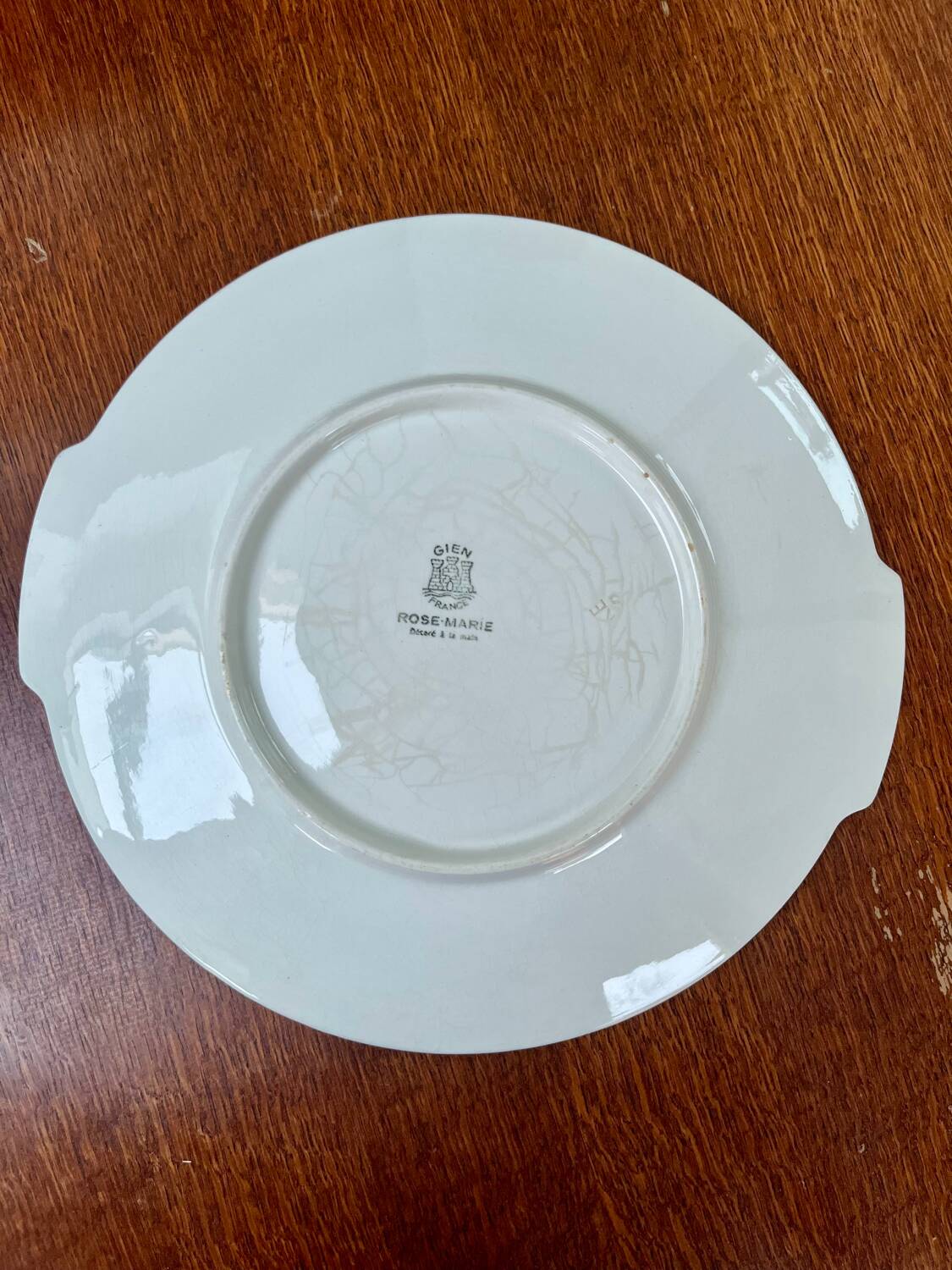 Gien cake dish "Rose-Marie" – hand-decorated earthenware