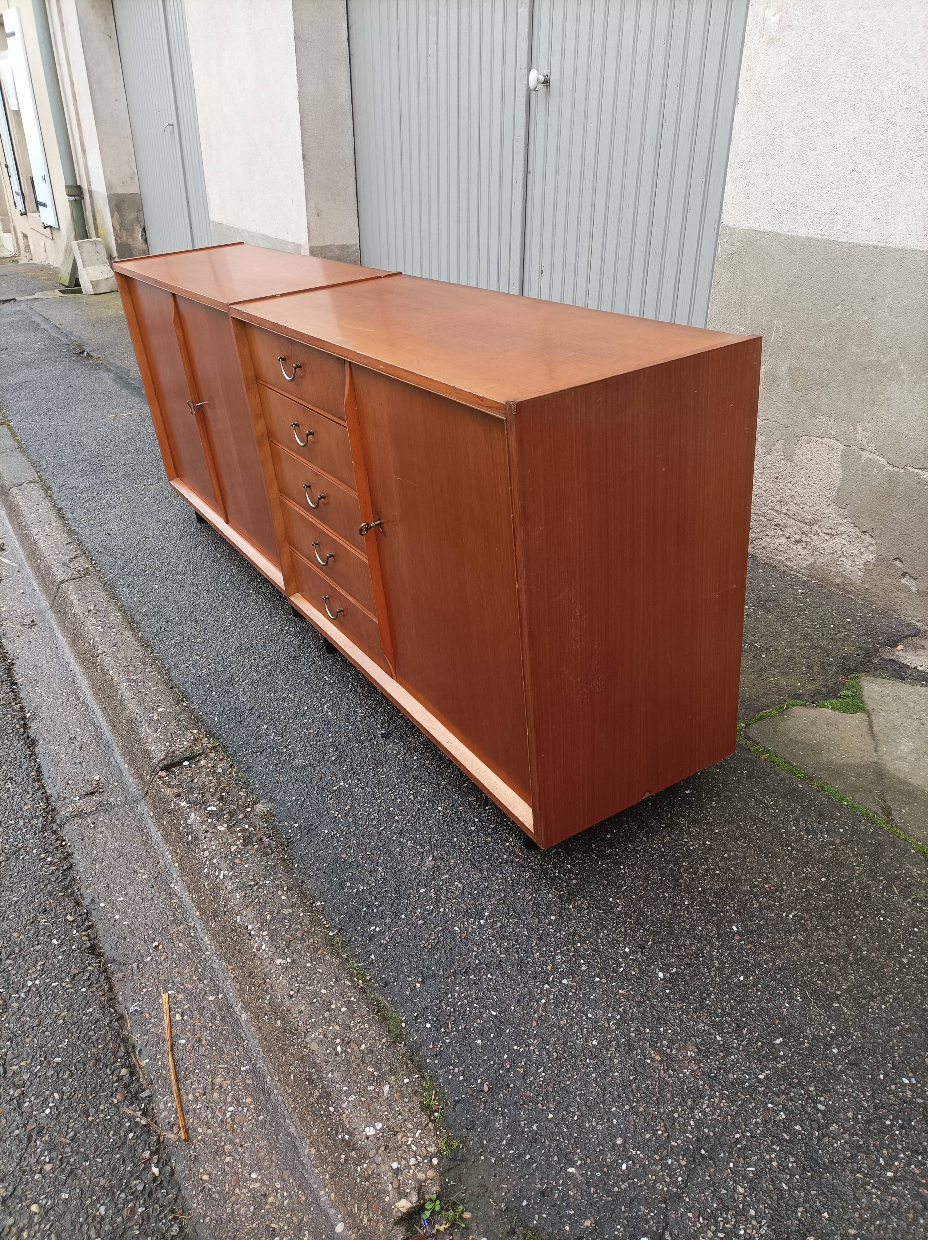 Enfilade vintage 3 portes 5 tiroirs