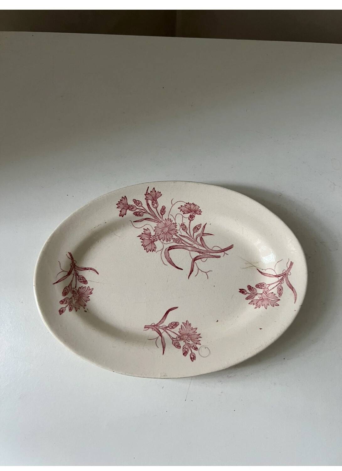 Beautiful Longchamp Terre de Fer dish with pink floral cornflower design