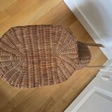 Side table, vintage rattan elephant end table