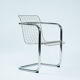 set of 4 Italian Wire Chairs, Chrome & Metallic Thread, 1974