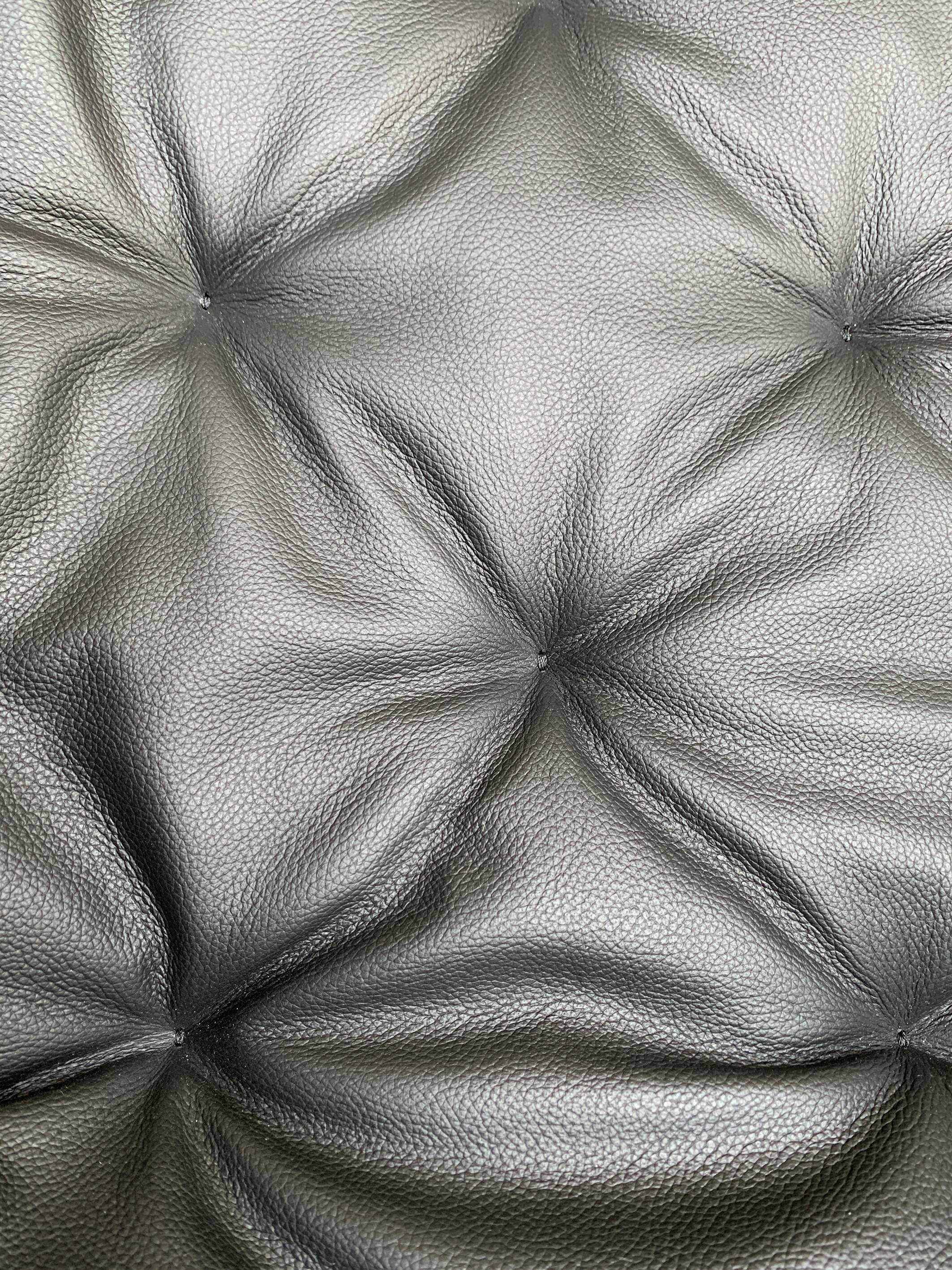 Pernilla armchair new black leather by Bruno Mathsson, Dux, Sweden 1970