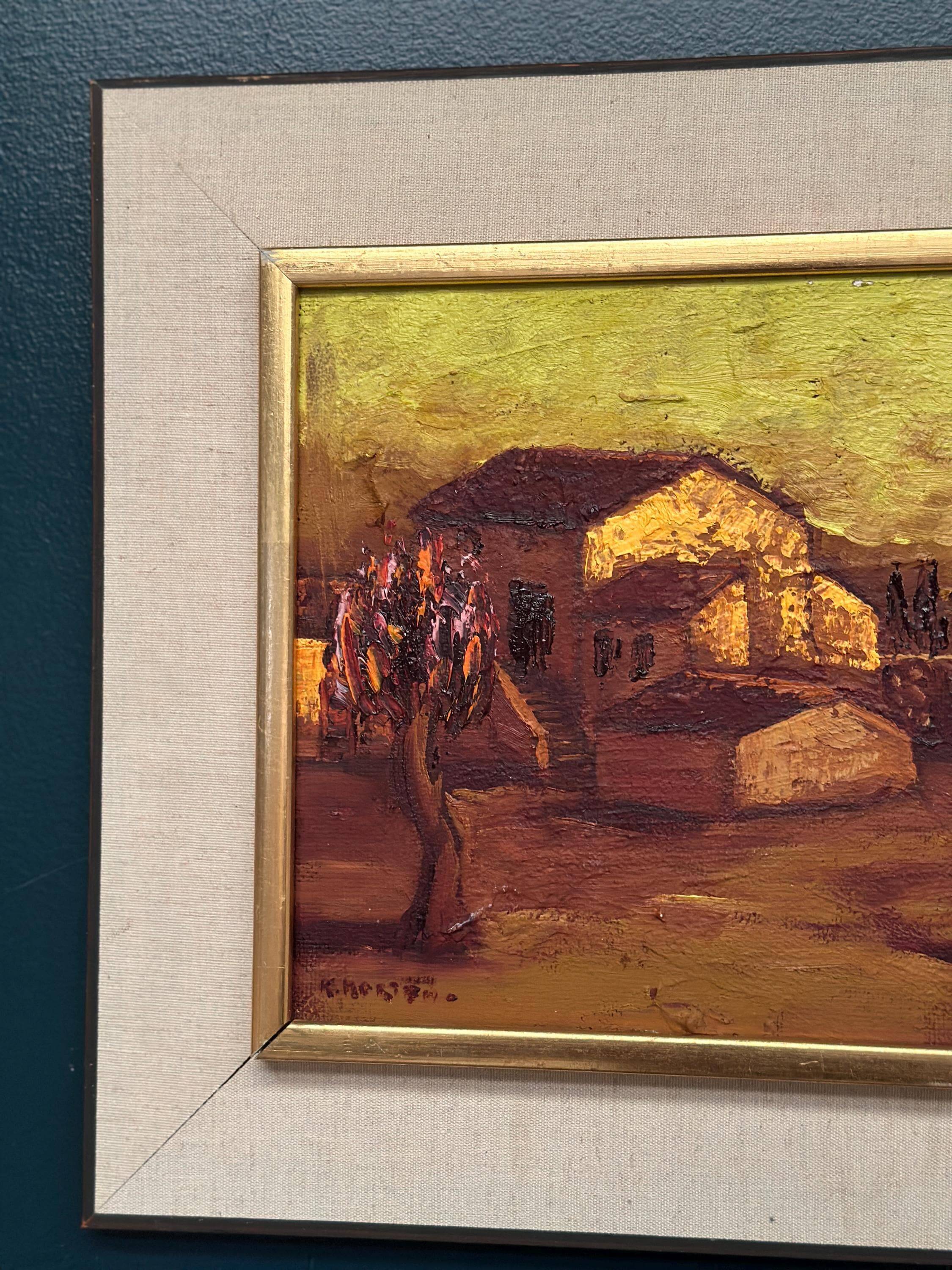 Original Swedish Oil on Panel – “Rural Landscape” – Signed –Vintage & Frame
