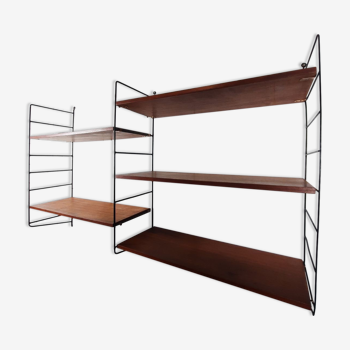 Bookcase / wall shelves - 1970s - metal and wood.