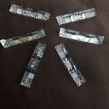 6 knife holders in cut crystal