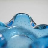 Murano blue bubble ashtray 9 x 9 cm