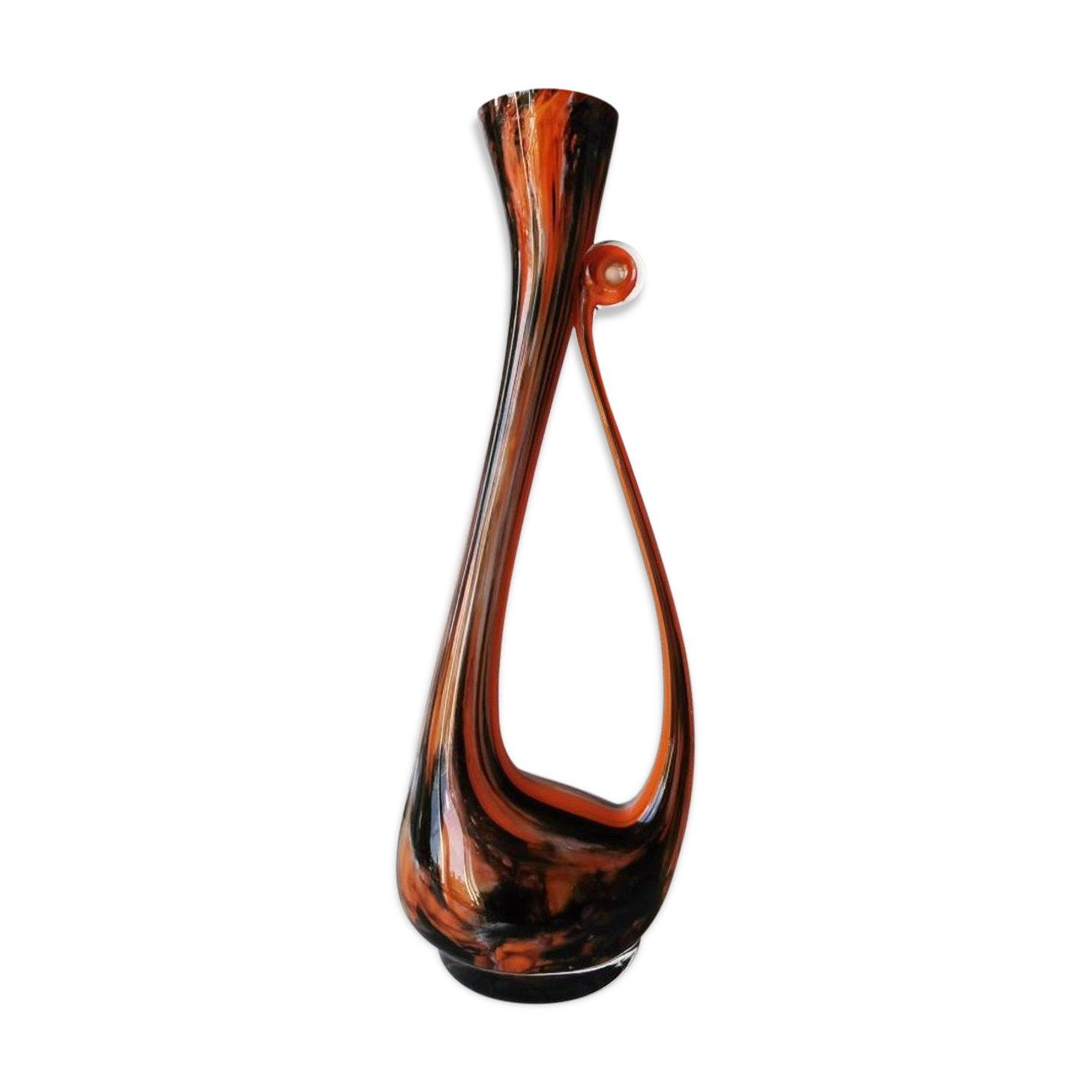 Vintage glass vase 70s