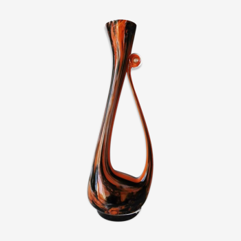 Vase en verre vintage années 70