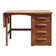 American wood desk, desk with drawers and folding extension, 50s