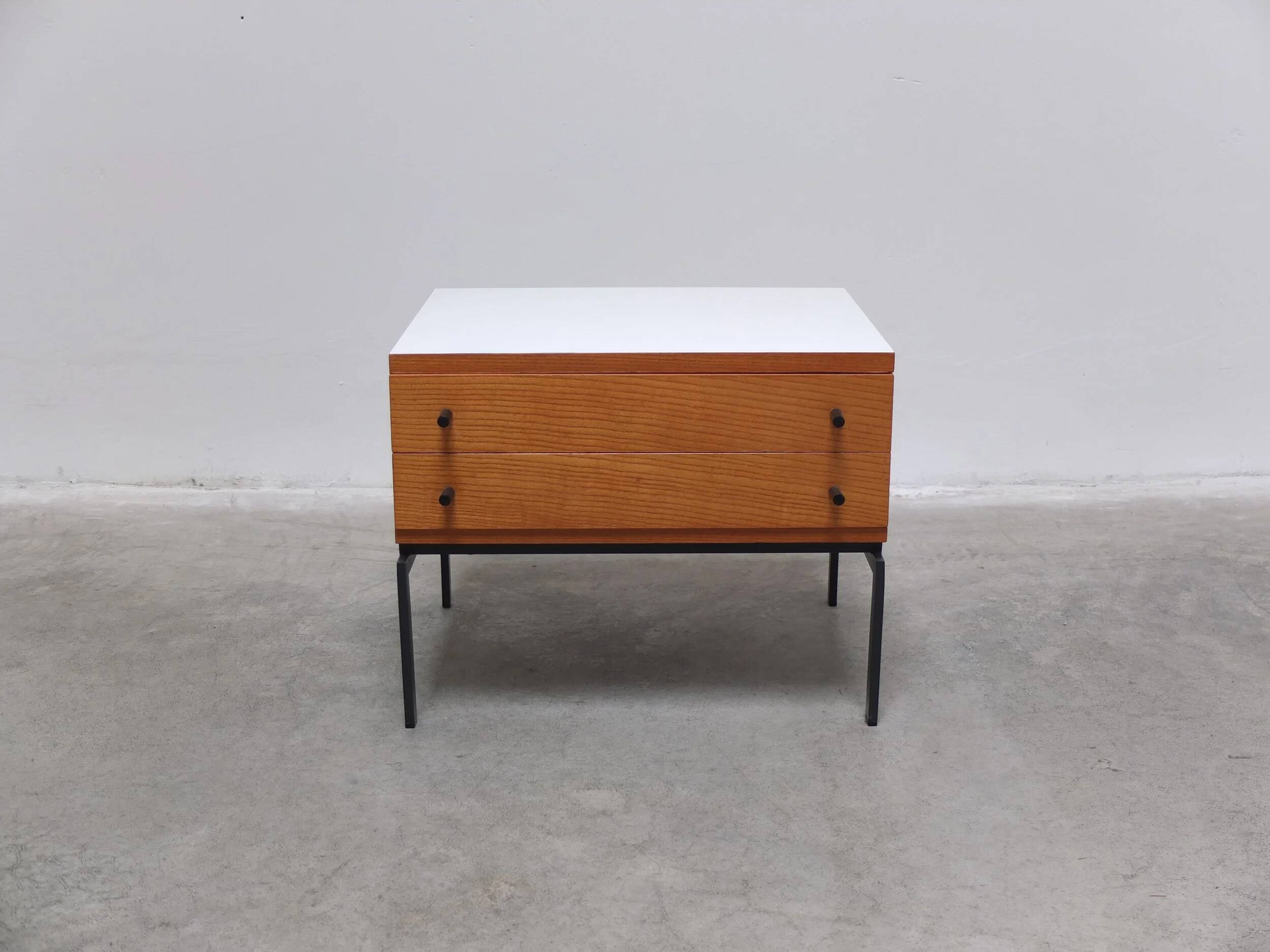 Modernist side table with drawers by Herbert Hirche for Holzäpfel, 1950s
