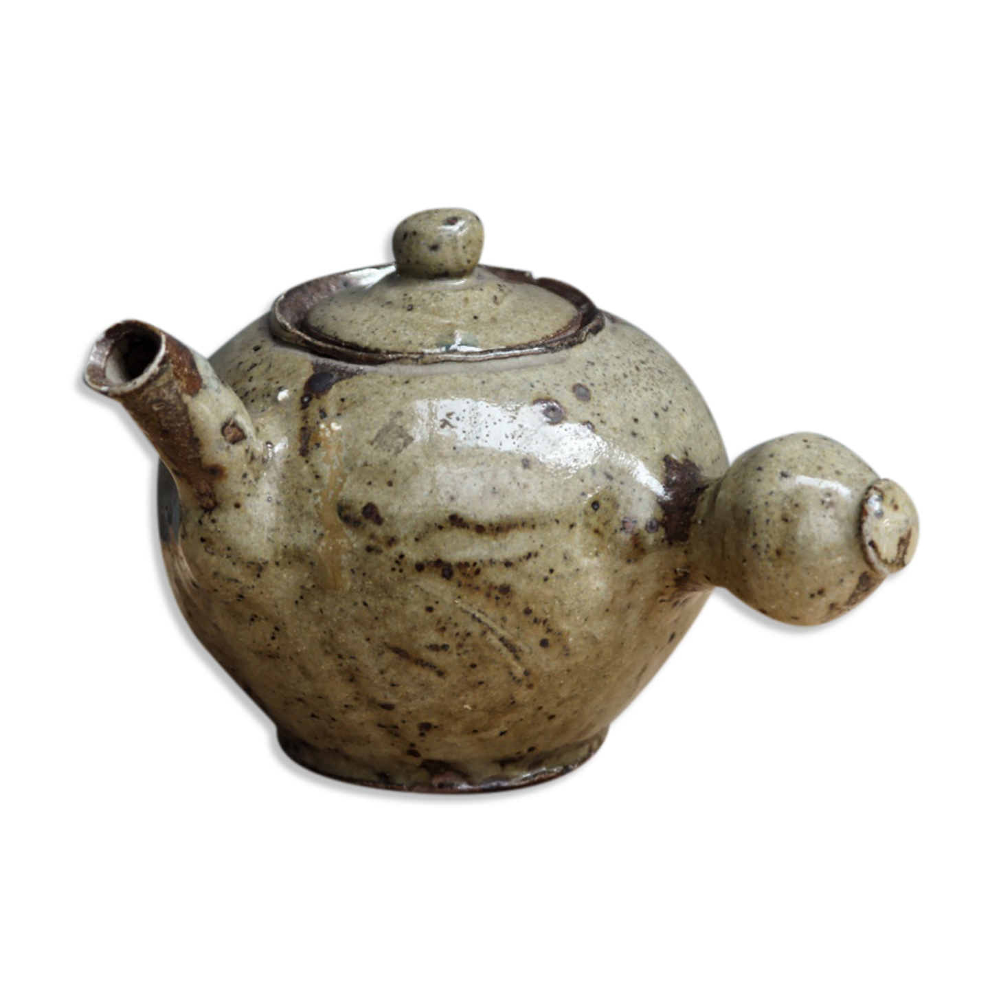 Artisanal teapot in glazed sandstone
