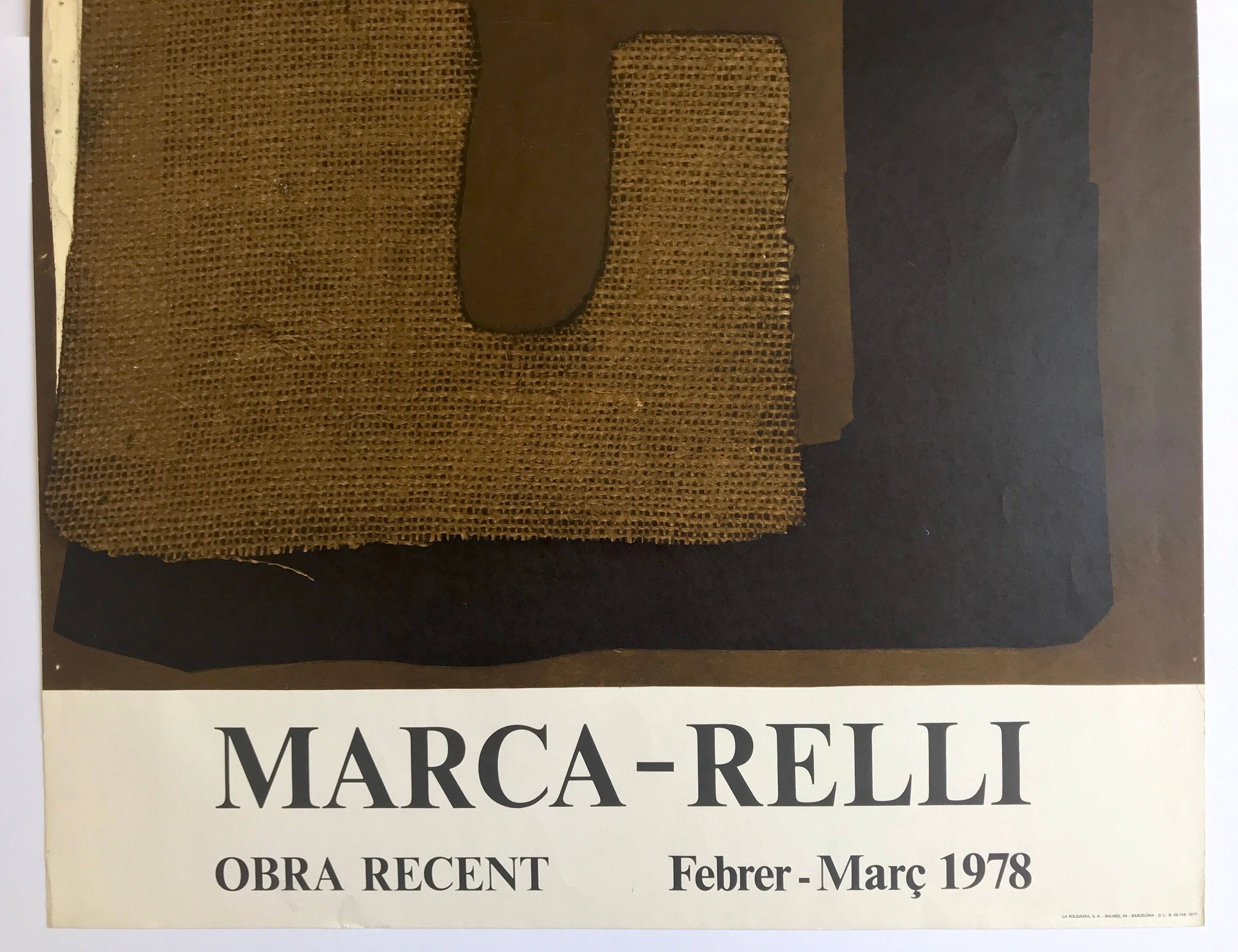 Poster in lithograph by Conrad MARCA-RELLI, Galeria Joan Prats, 1978