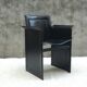 Tito Agnoli Italian black leather design chair
