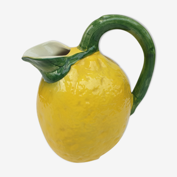 Pichet forme citron céramique barbotine Bassano