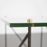 Table vintage en métal et verre par Airborne, France, 1950