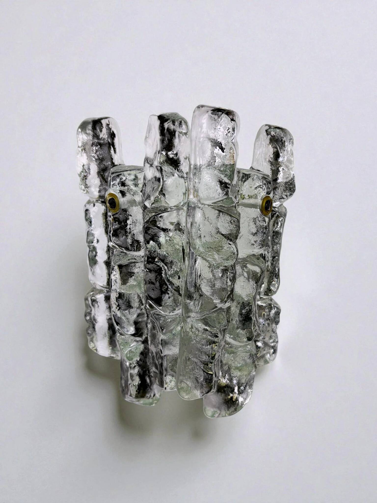 J.T. Kalmar 'Ice Cube' wall light, frosted glass, Austria 1970s