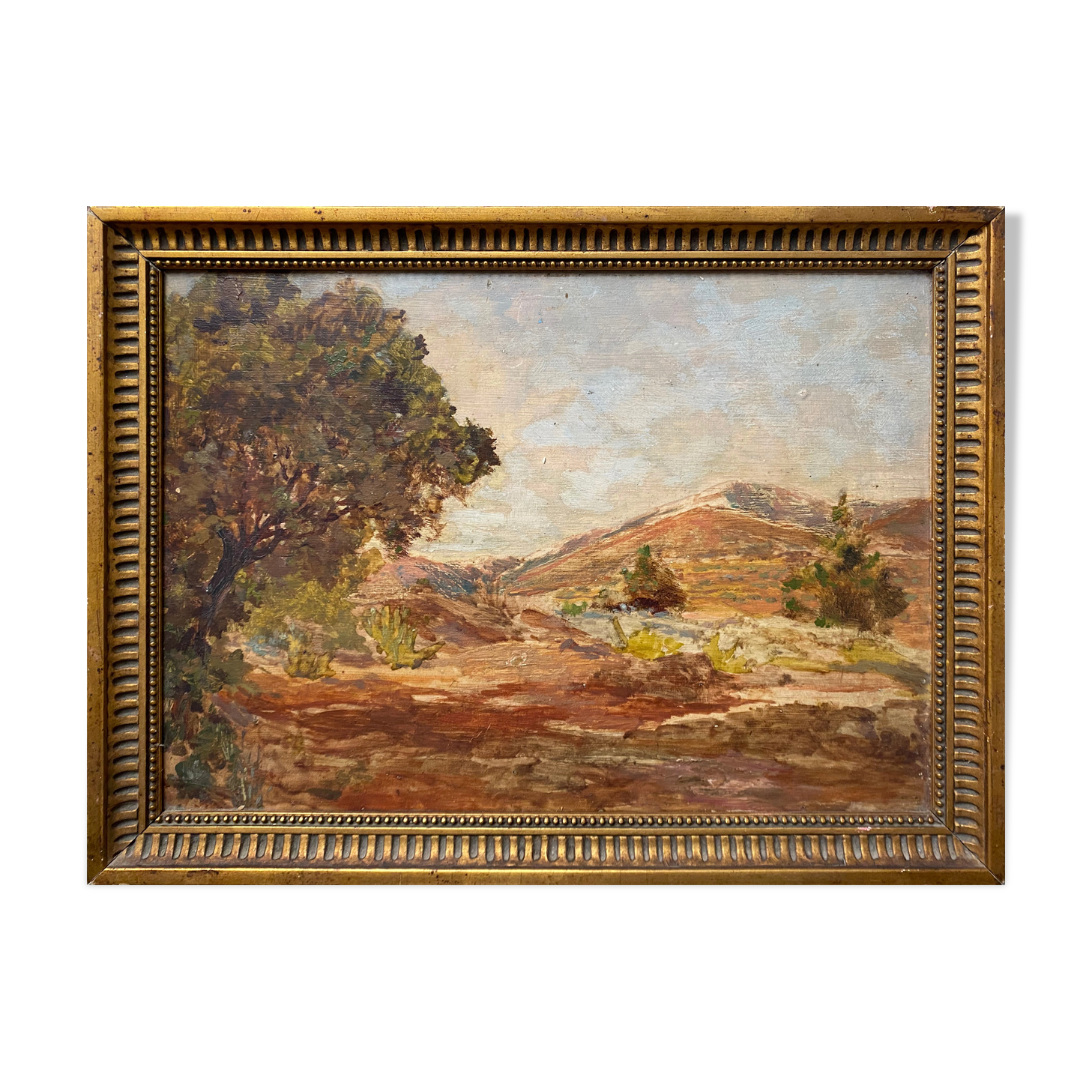 Tableau HSP (1925) Paysage de Provence belle Pochade post impressionniste