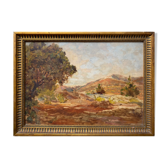 Painting HSP (1925) Landscape of Provence beautiful Post Impressionist Pochade