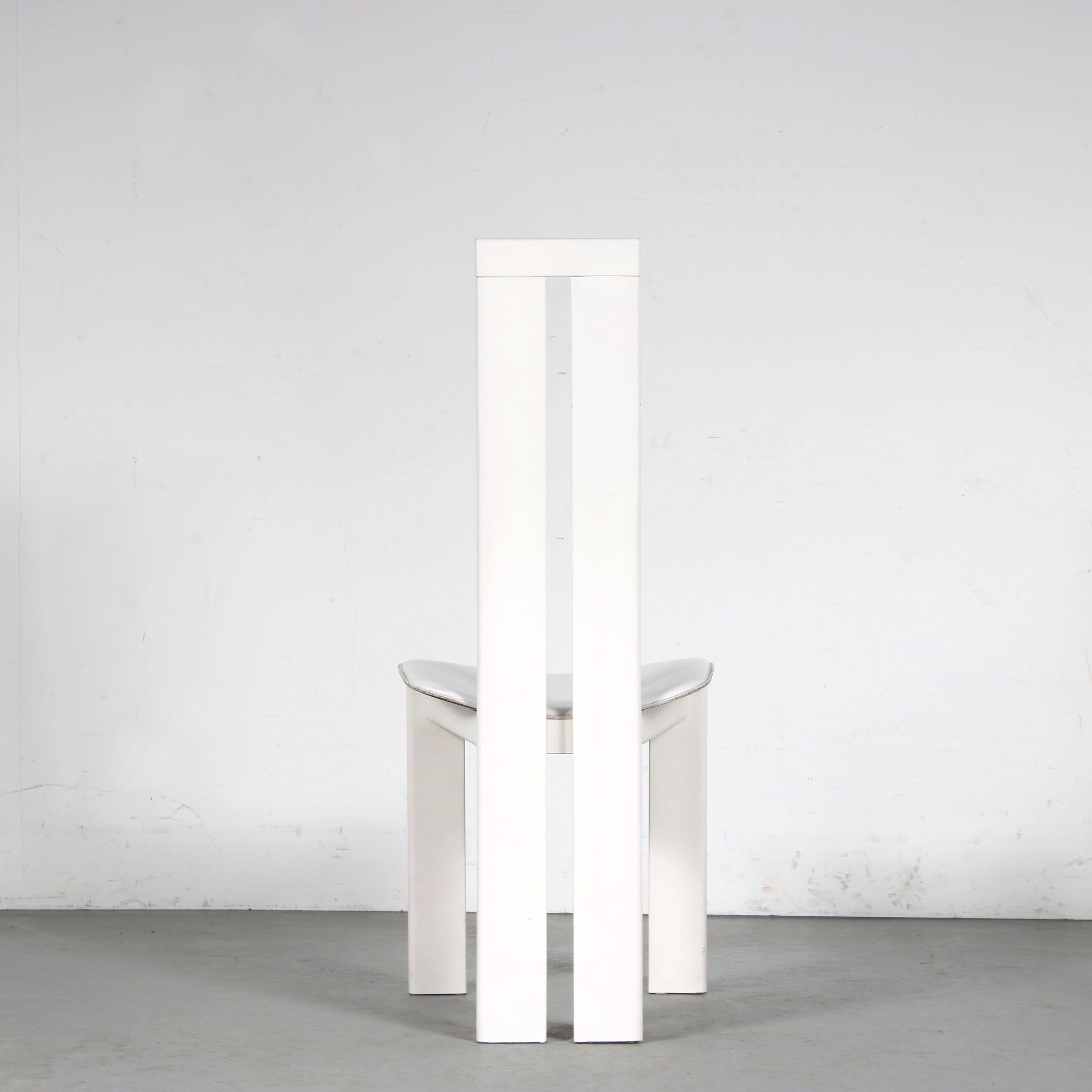 1980s Dining chairs by Pietro Costantini for Ello, Italy