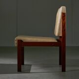 Angular, Teak Wood and Leather Chair with Copper Details, 1970s