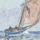 Oil on panel "sailboats"