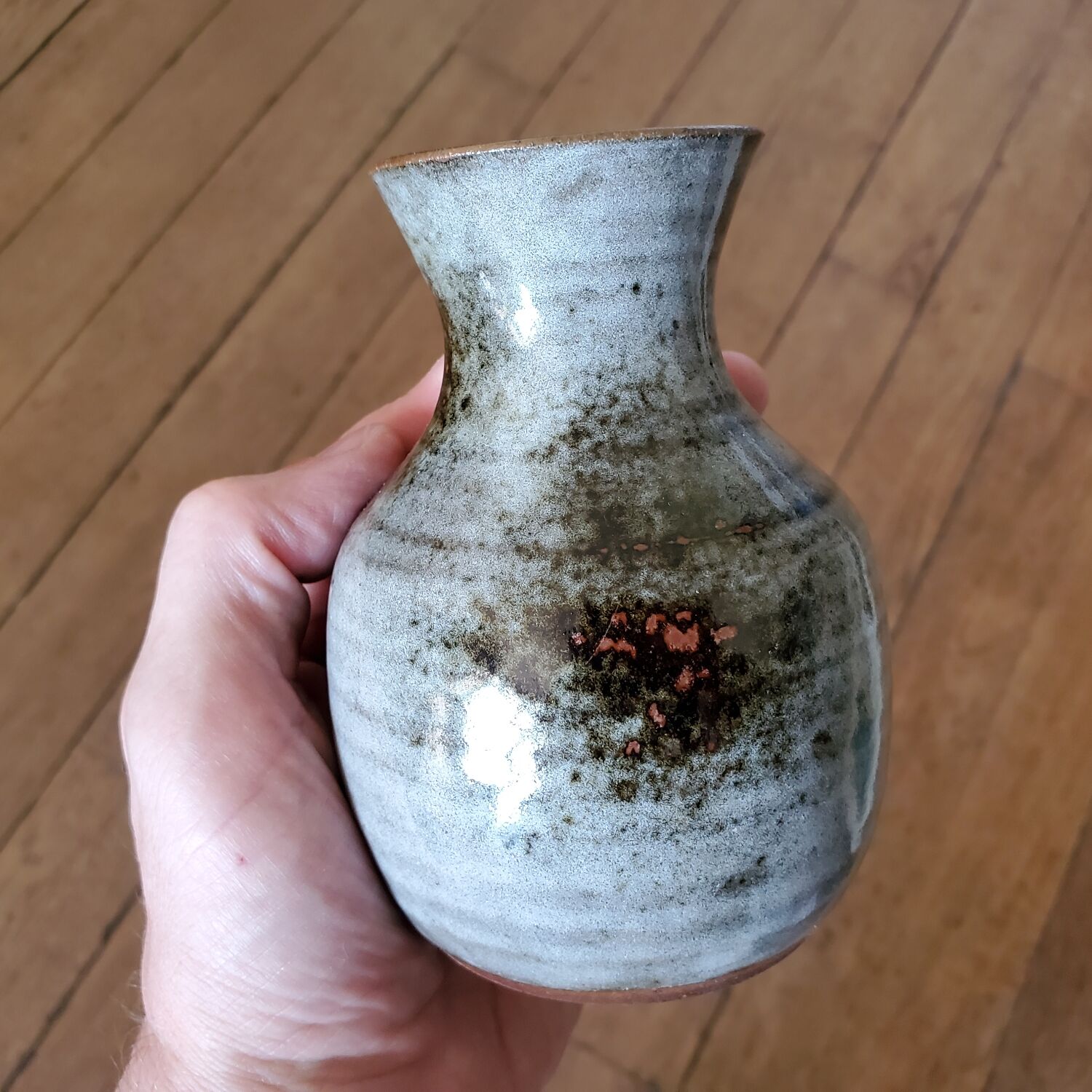 Signed sandstone vase
