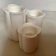 Trio of four-leaf clover candle holders