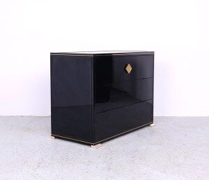 Art deco black and gold cabinets by Pierre Vandel, 1970s