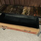 Industrial style console (or desk) in wood & metal
