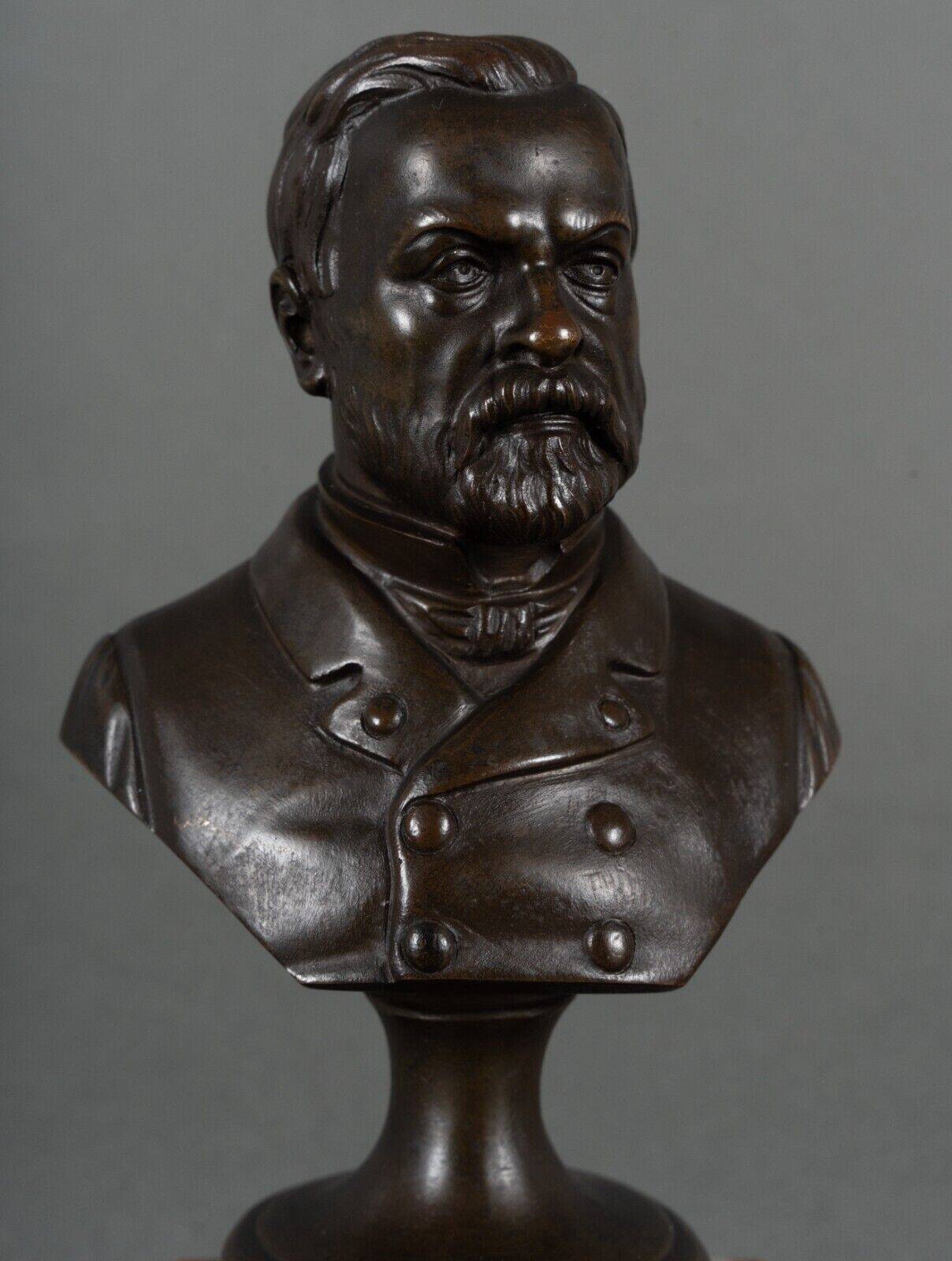 Bronze bust of Pasteur 19th century with chocolate patina on marble base