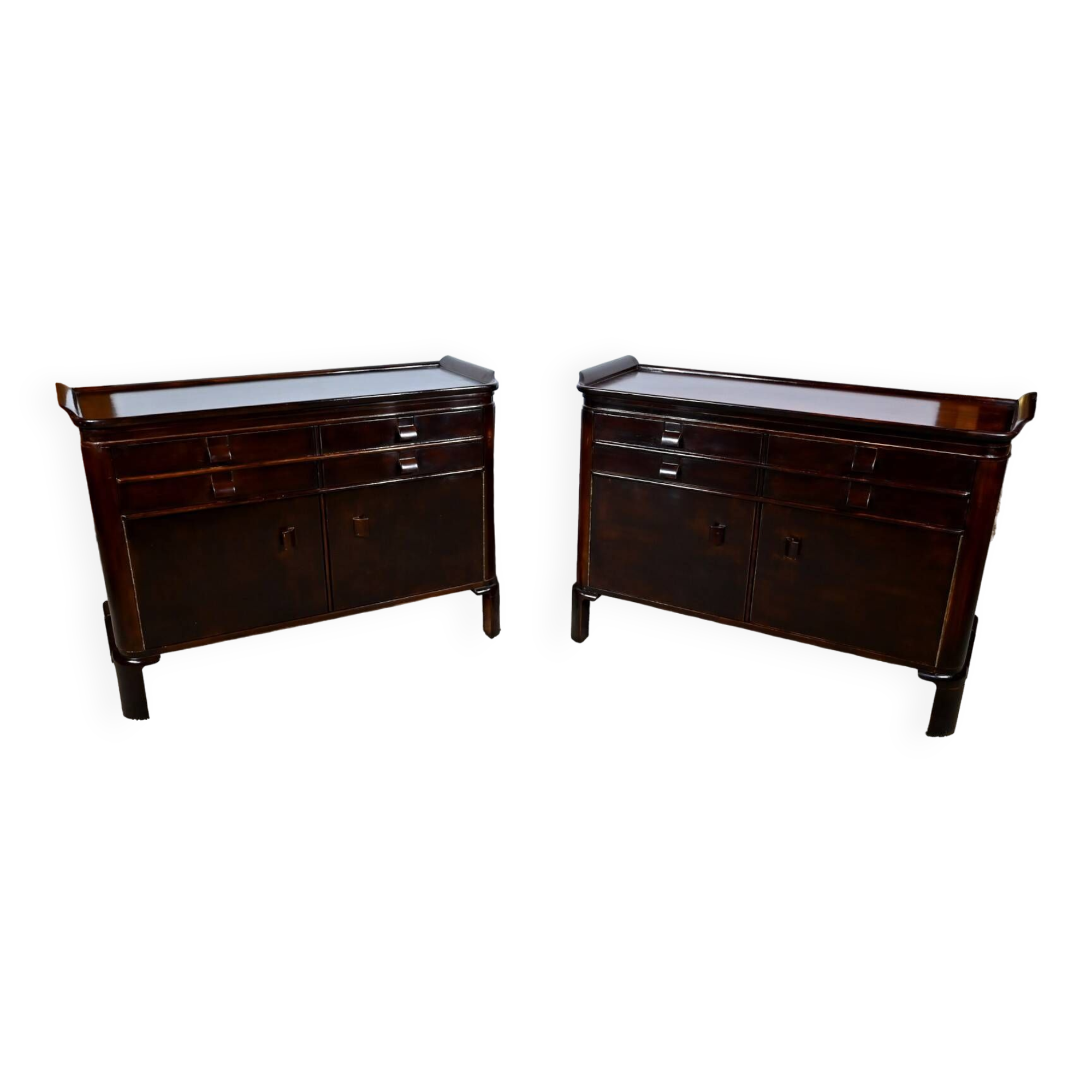 Pair of Small Lacquered Wood Sideboards – 1940