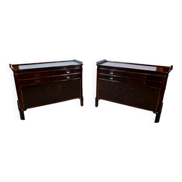 Pair of Small Lacquered Wood Sideboards – 1940